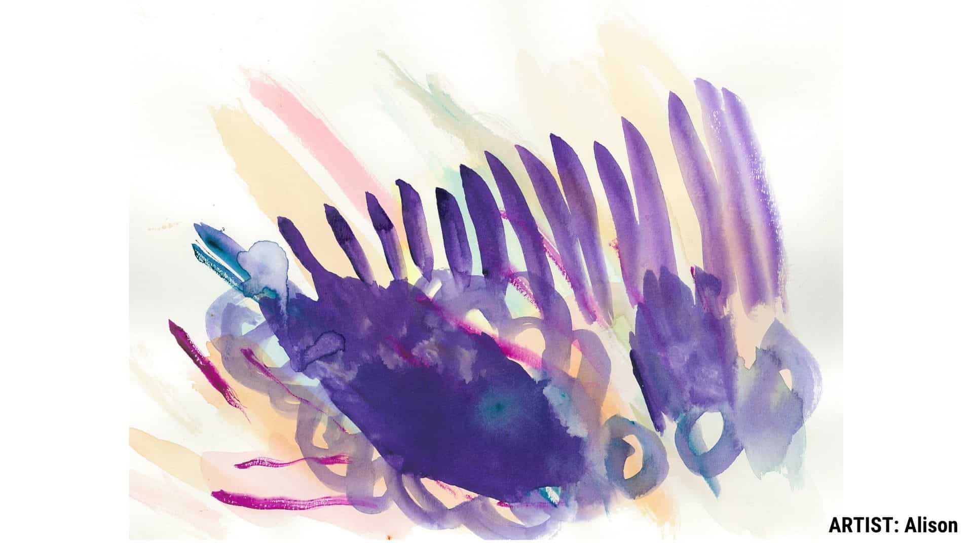 Artwork of purple strokes